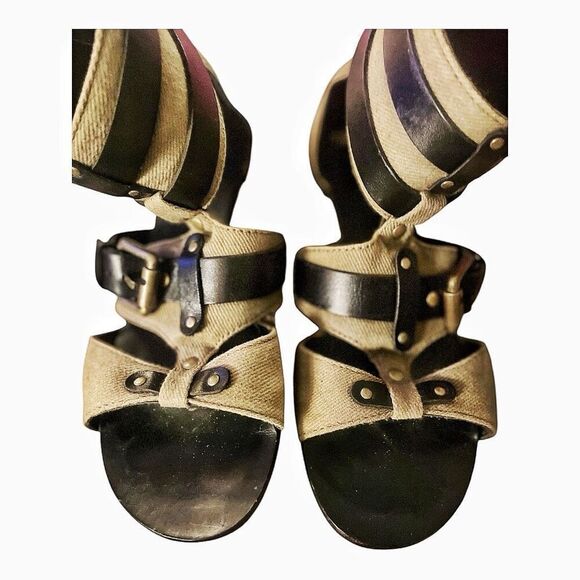 Ash Tan & Brown Strappy Gladiator Type Flats Size 6 - Picture 3 of 6